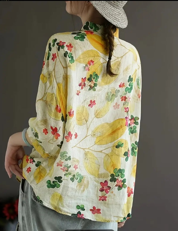 Golden Bloom Vintage Floral Shirt