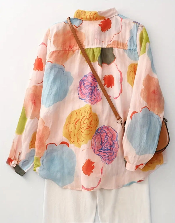 Sunset Cranes Cotton Shirt