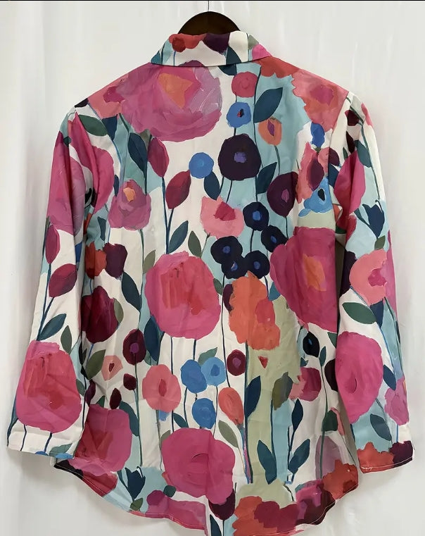 Bold Bloom Artistic Floral Shirt