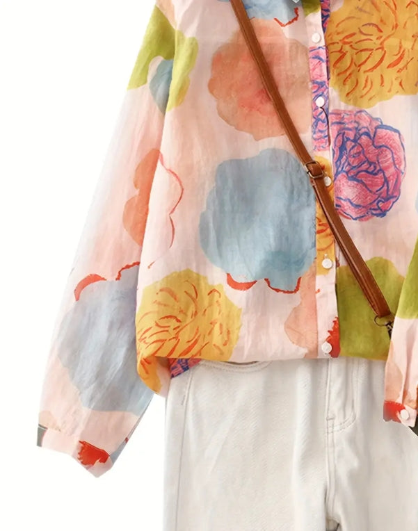 Sunset Cranes Cotton Shirt