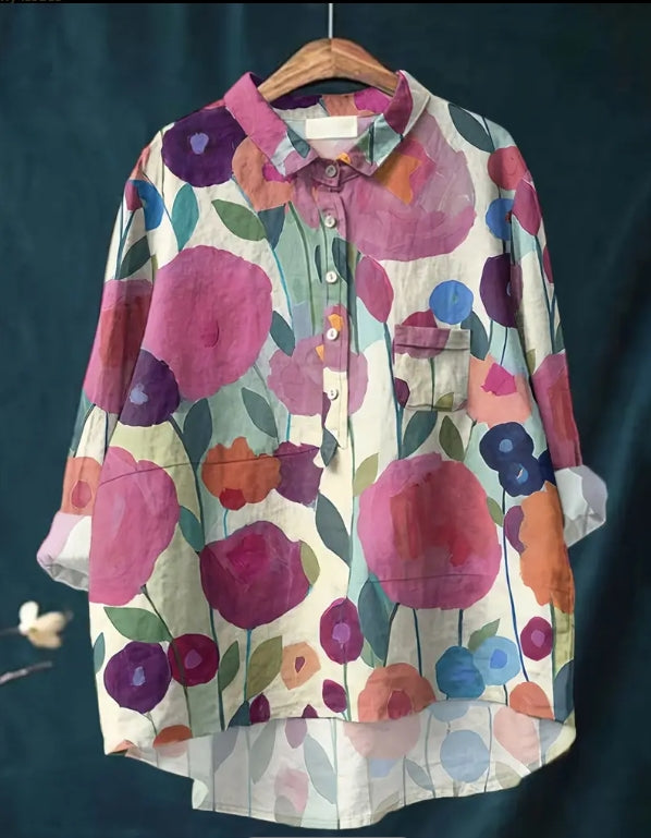 Bold Bloom Artistic Floral Shirt