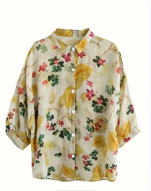 Golden Bloom Vintage Floral Shirt