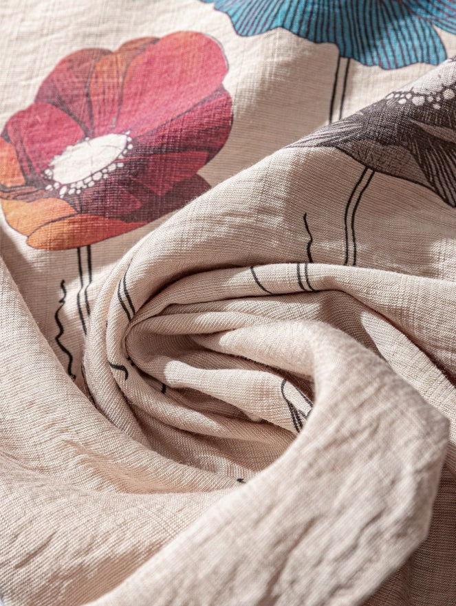 Rustic Blossom Casual Linen Top