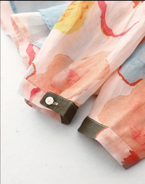 Sunset Cranes Cotton Shirt
