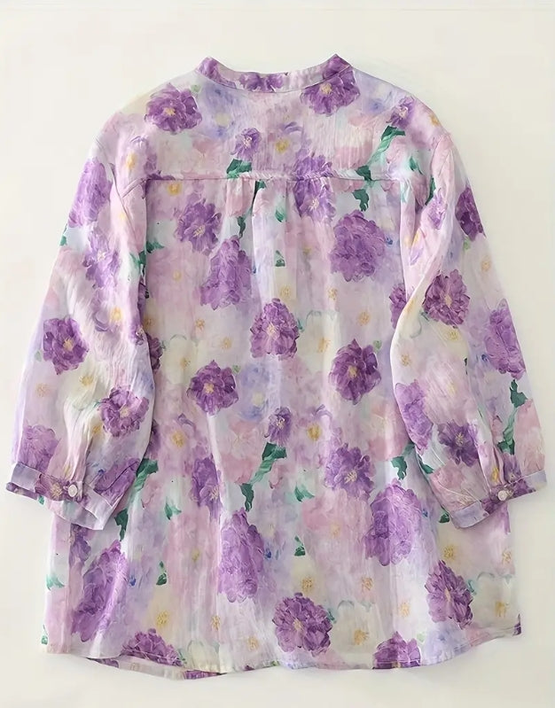 Lavender Garden Vintage Floral Top