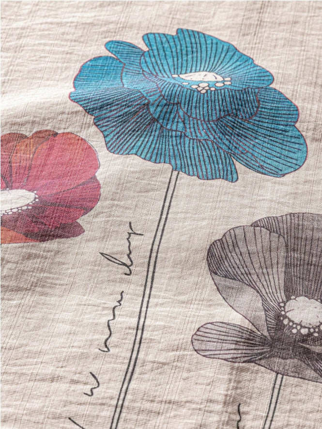 Rustic Blossom Casual Linen Top