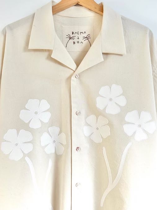 Ivory Bloom Floral Cotton Shirt
